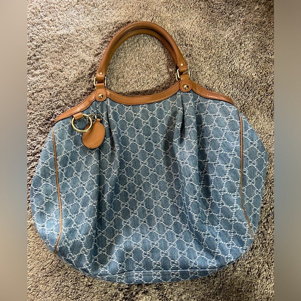 Gucci Sukey GG blue denim Hand bag